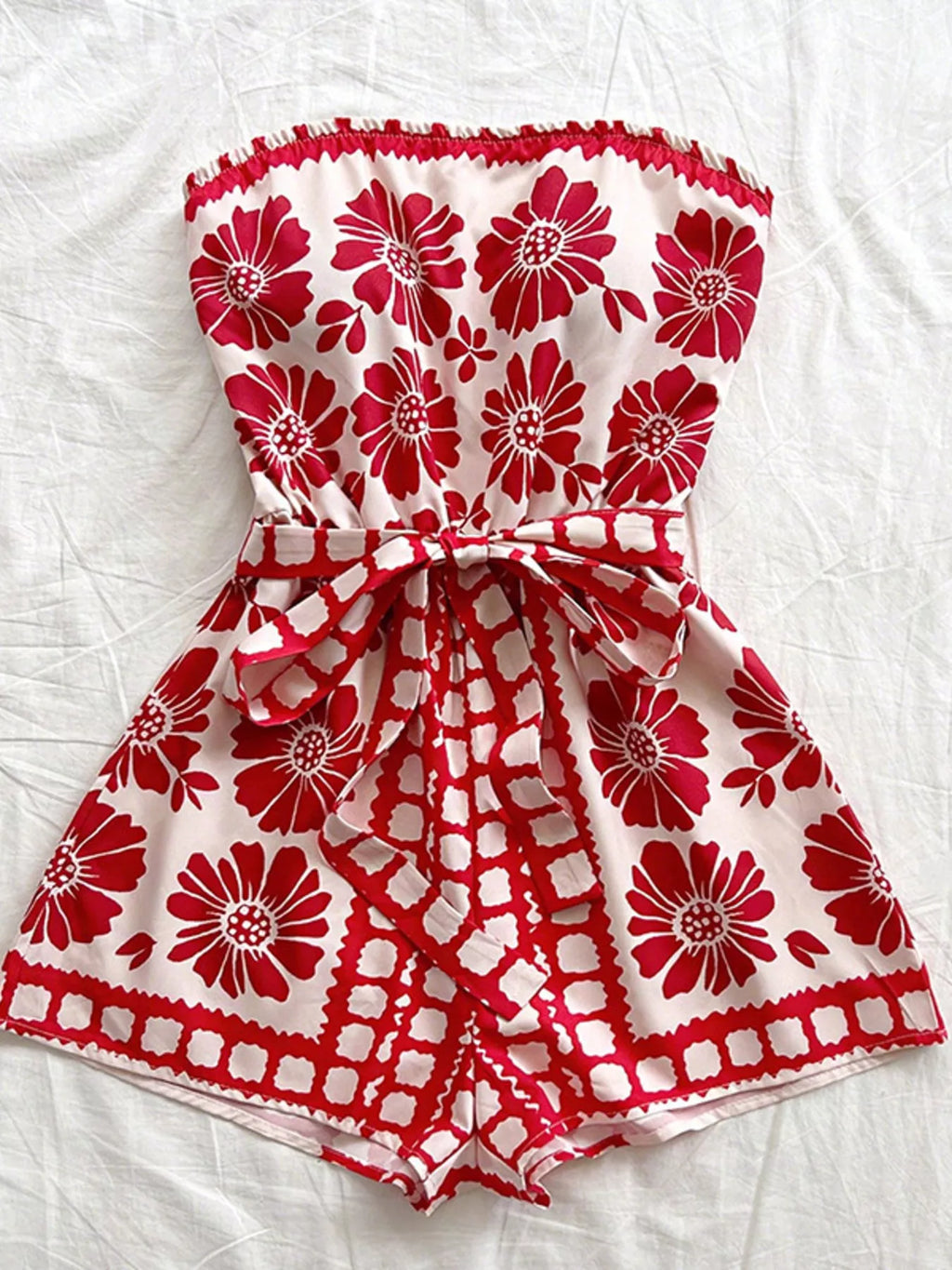 Strapless Tie Waist Romper (10)