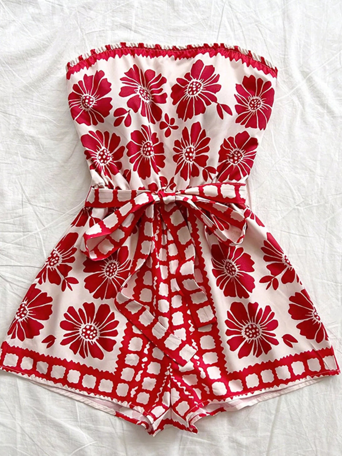 Strapless Tie Waist Romper (10)