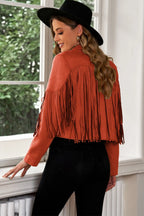 Fringe Trim Lapel Collar Cropped Blazer (19)