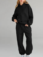 Full Size Kangaroo Pocket Hoodie Joggers Set Plus