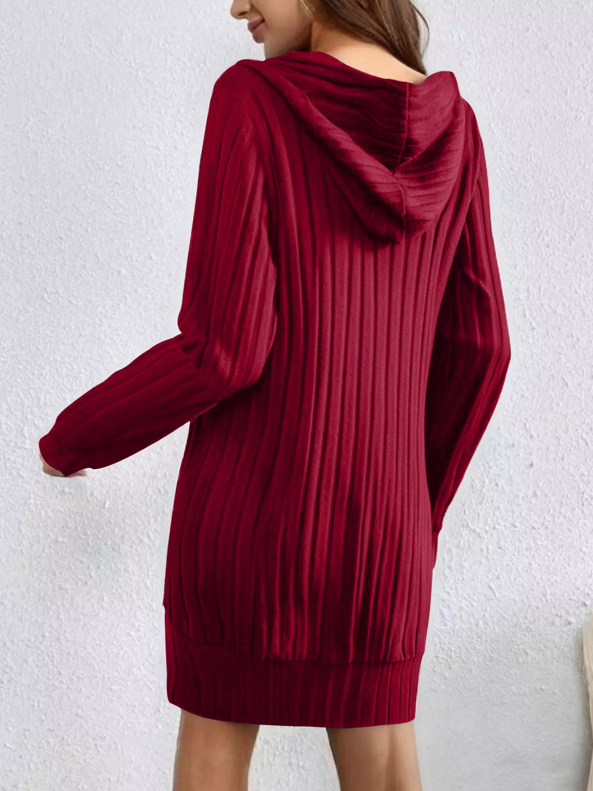 Ribbed Knit Hoodie Dress (20)
