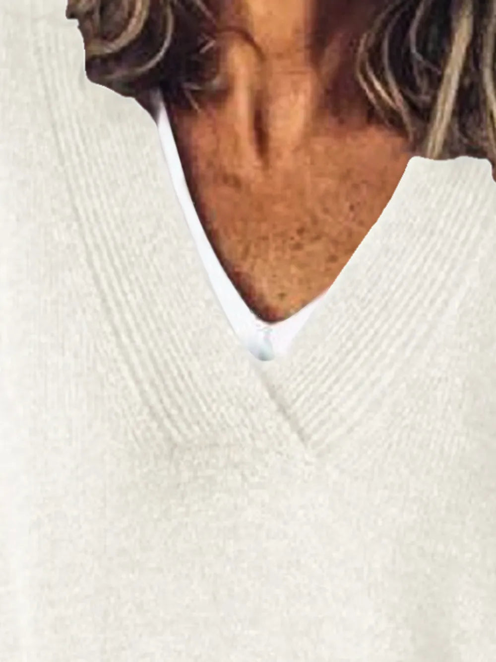 V-neck Dropped Shoulder Sweater (3)