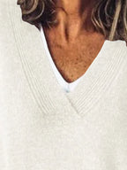 V-neck Dropped Shoulder Sweater (3)