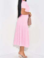Textured Knit Short Sleeve Dress (9)