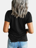 Pocketed V-neck Short Sleeve T-shirt (2)