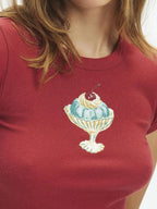 Graphic Round Neck Short Sleeve T-shirt (6)