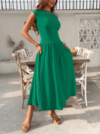 Single Shoulder Midi Dress Pockets (24)