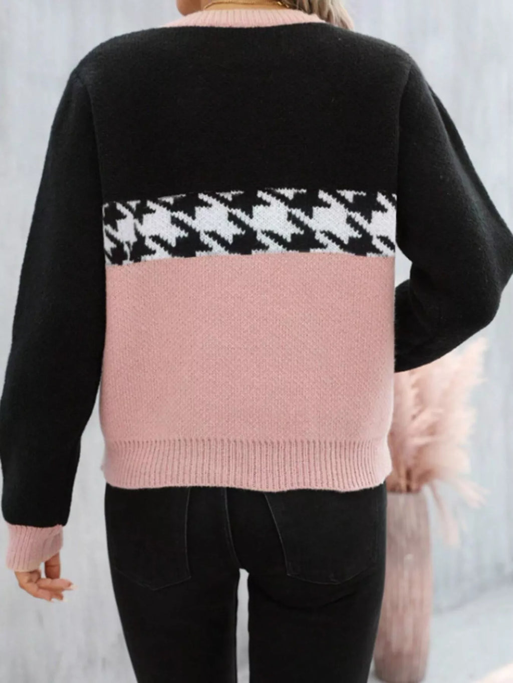 Block Houndstooth Sweater (3)
