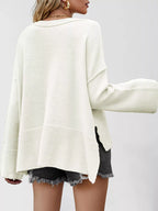 Dropped Shoulder Flare Sleeve Sweater (7)