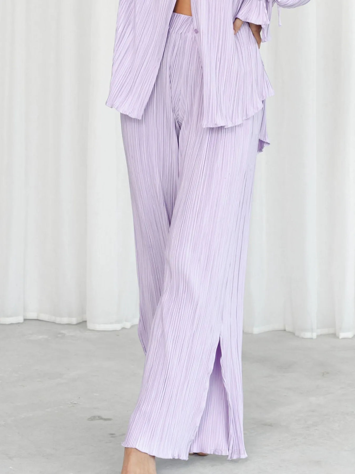 Button Up Long Sleeve Top Pants Set (16)