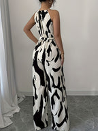 Abstract Print Sleeveless Wide Leg Jumpsuit (4)