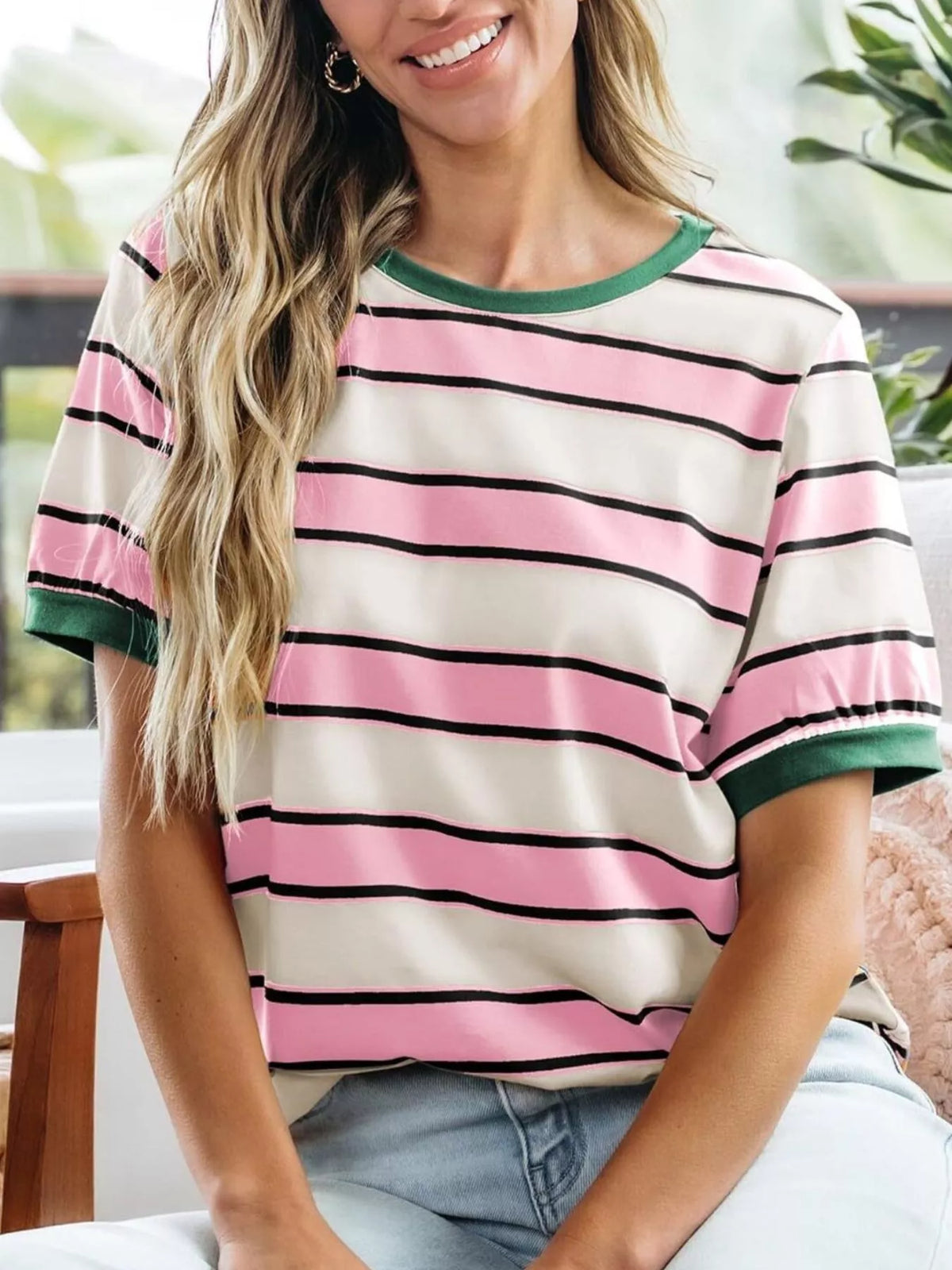 Striped Crew Neck T-shirt (11)