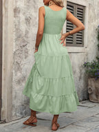 Smocked Scoop Neck Sleeveless Tank Dress (25)