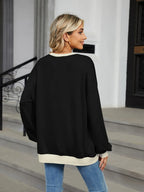 Contrast Round Neck Long Sleeve Sweatshirt (14)
