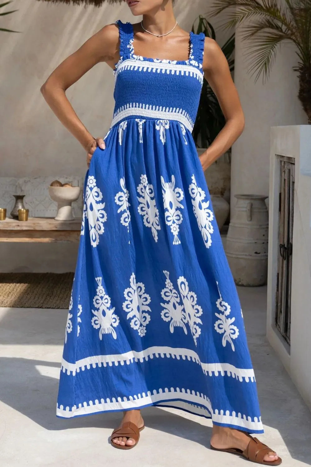 Printed Square Neck Cami Dress (7)