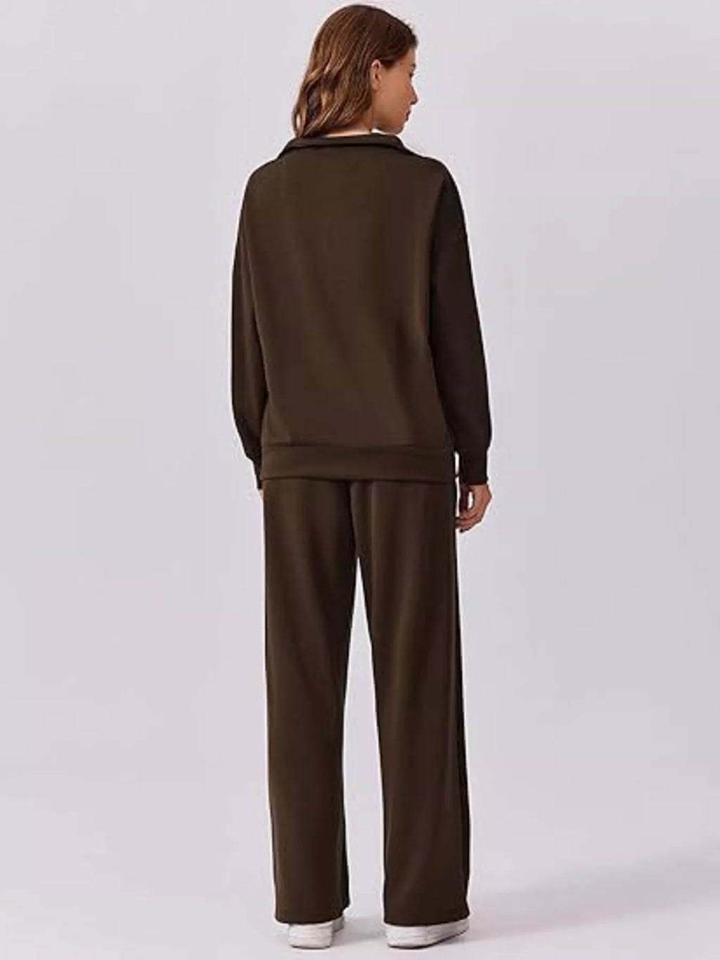 Relaxed Fit Quarter-zip Top Pants Set (14)