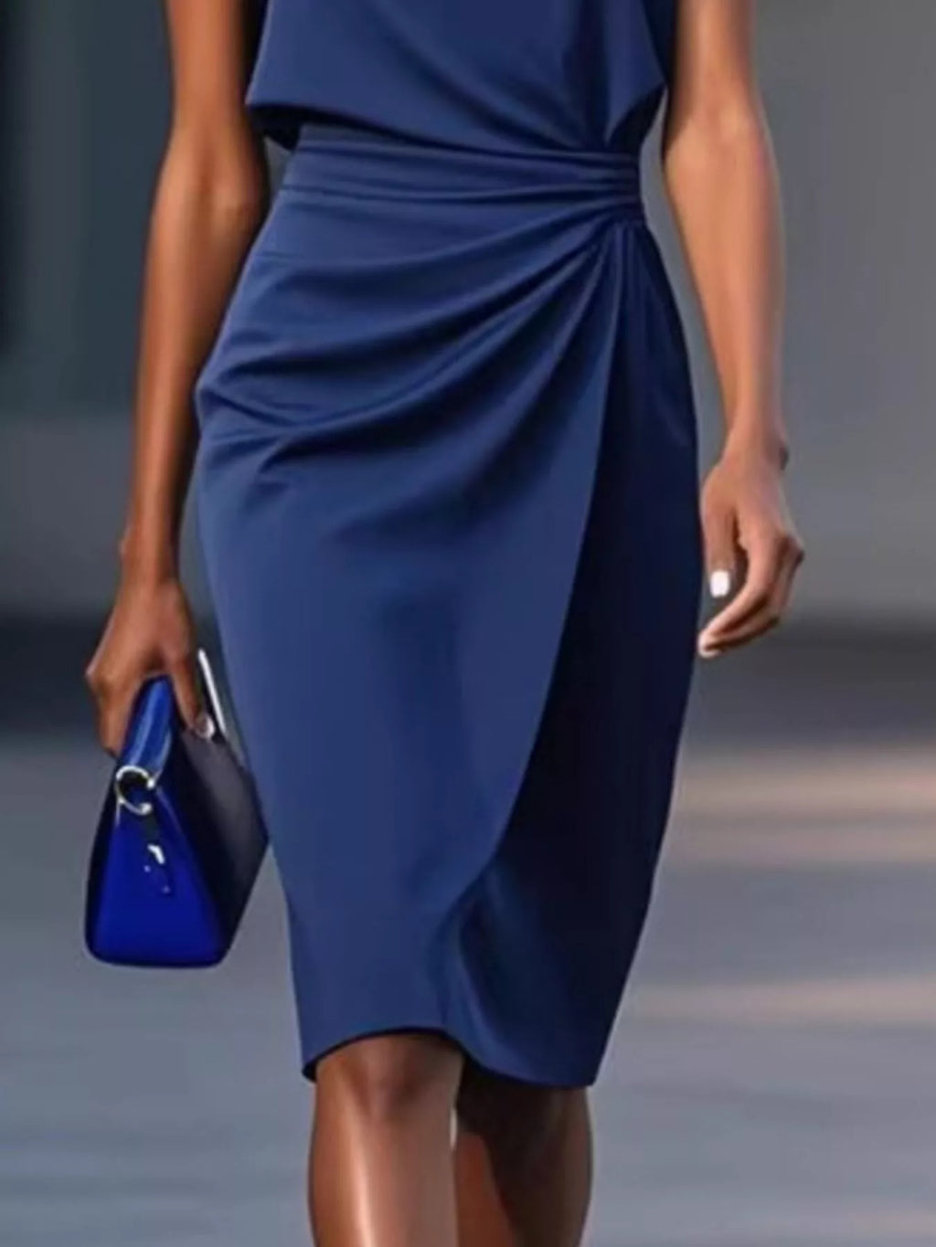 Ruched Waist Sleeveless Dress (6)