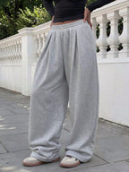 Elastic Waist Wide-leg Sweatpants (3)