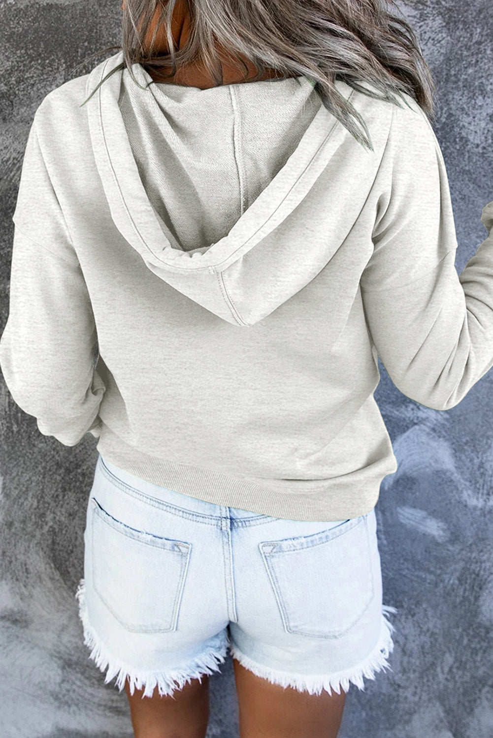 Dropped Shoulder Long Sleeve Hoodie Pocket (17)
