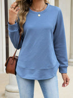 Textured Crew Neck Sweatshirt