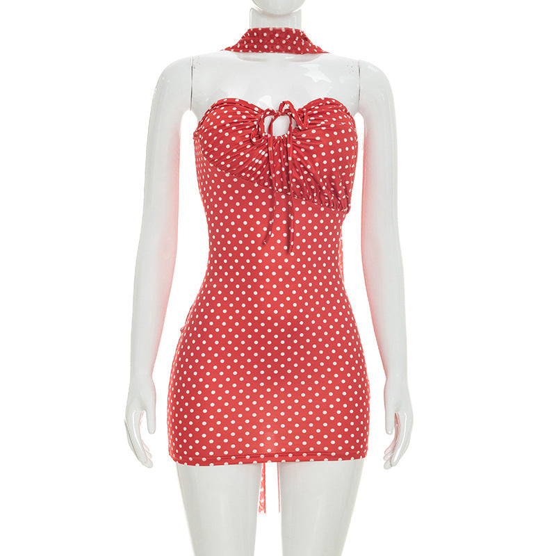 Chic Polka-dot Strapless Dress variant CJLY290328301AZ|CJLY290328302BY|CJLY290328303CX
