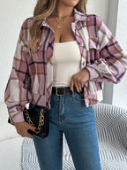 Plaid Button Up Long Sleeve Jacket (15)