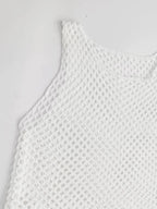 Tassel Hem Hollow Out Sleeveless Cover Up (3)