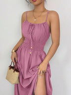 Smocked Spaghetti Strap Midi Dress (20)