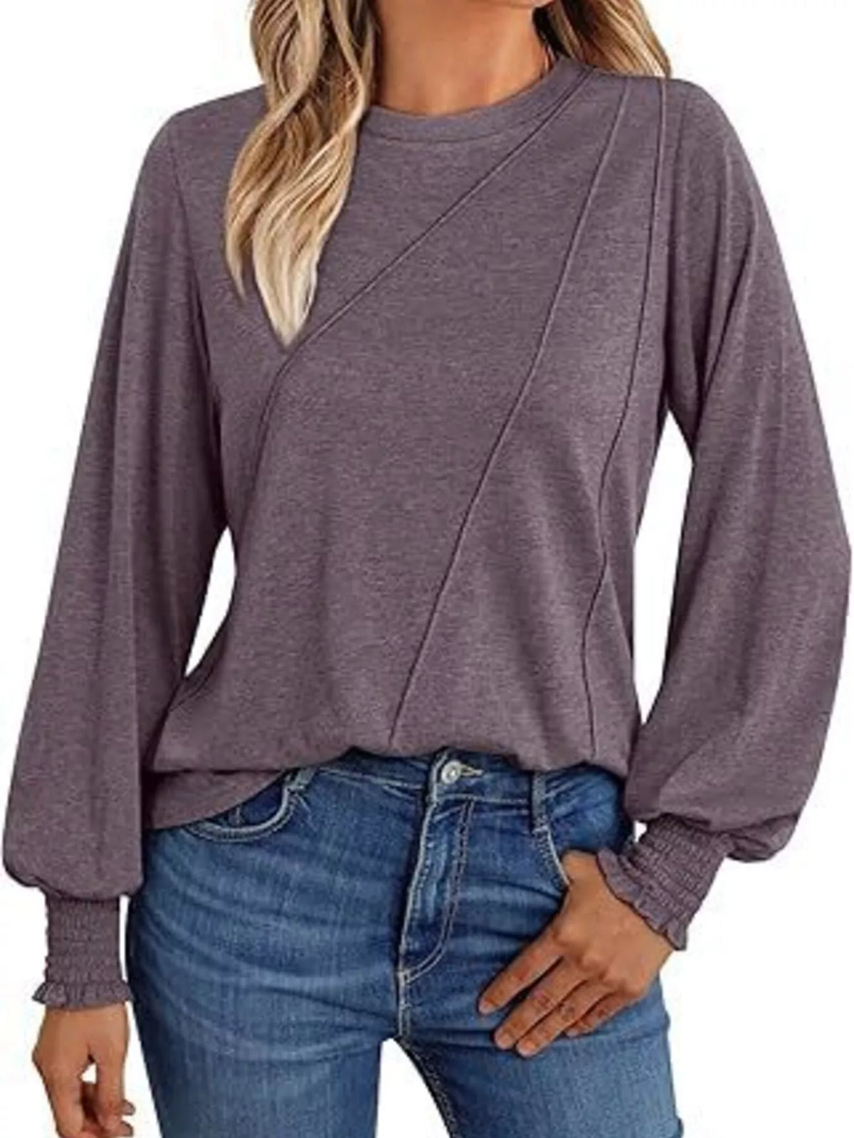 Round Neck Long Sleeve Top (10)