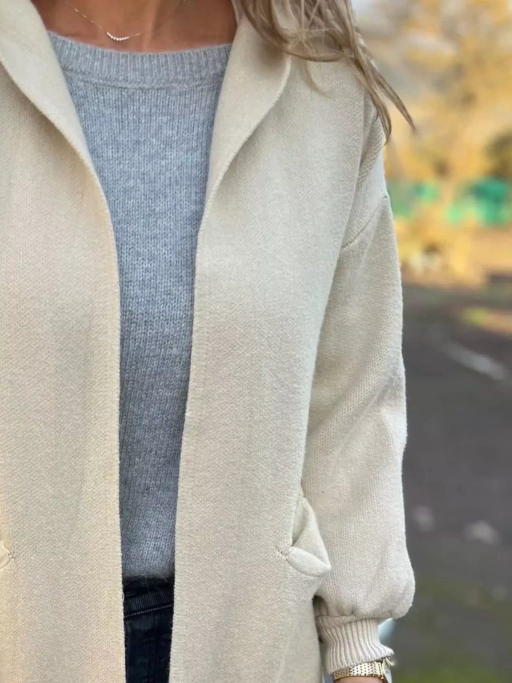Full Size Open Front Drop Shoulder Hooded Cardigan Plus (7)