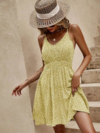 Floral V-neck Mini Cami Dress (6)