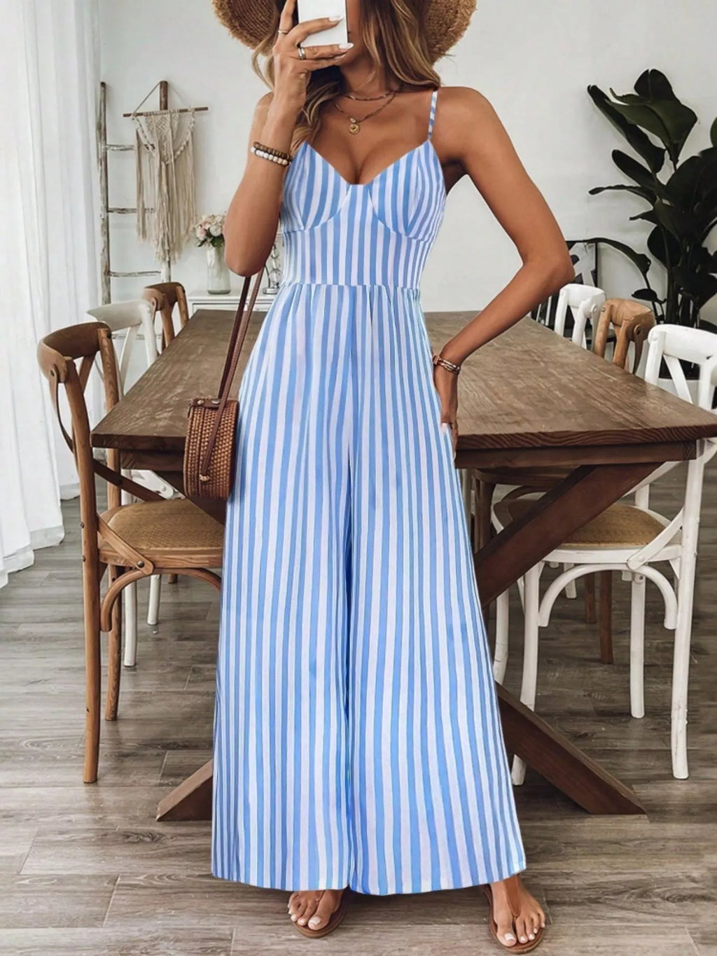 Spaghetti Strap Wide Leg Jumpsuit (11)