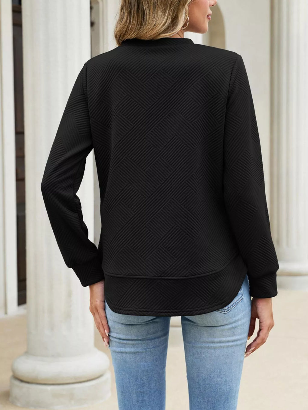 Textured Crew Neck Sweatshirt (19)