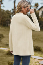 Textured Open Front Long Sleeve Cardigan (16)