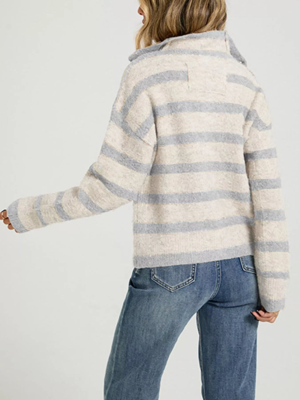 Striped Fuzzy Knit Cardigan (8)