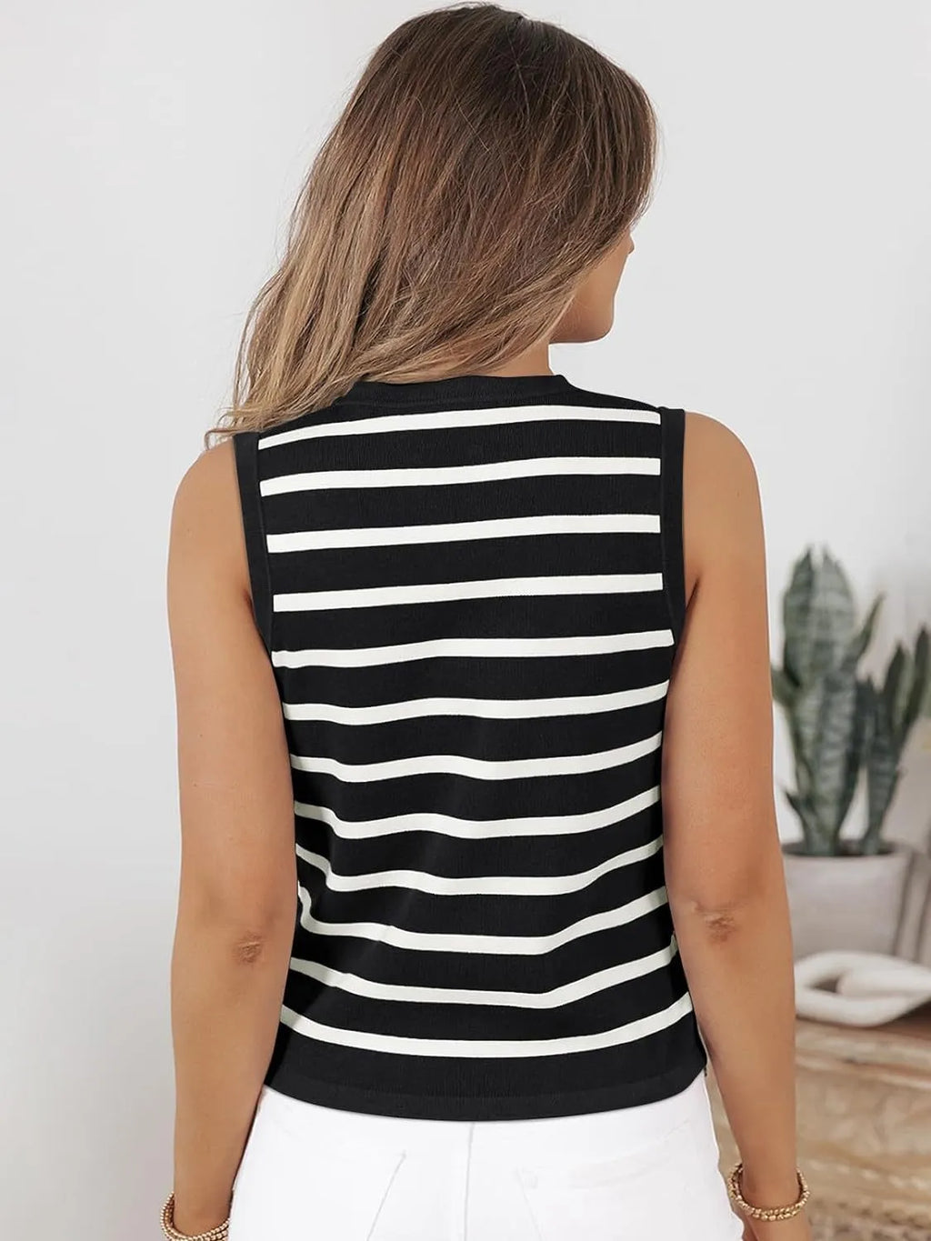 Striped Button-front Sweater Vest (11)