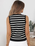 Striped Button-front Sweater Vest (11)