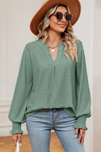 Eyelet Notched Long Sleeve T-shirt (20)