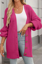 Chunky Knit Button-down Cardigan (4)