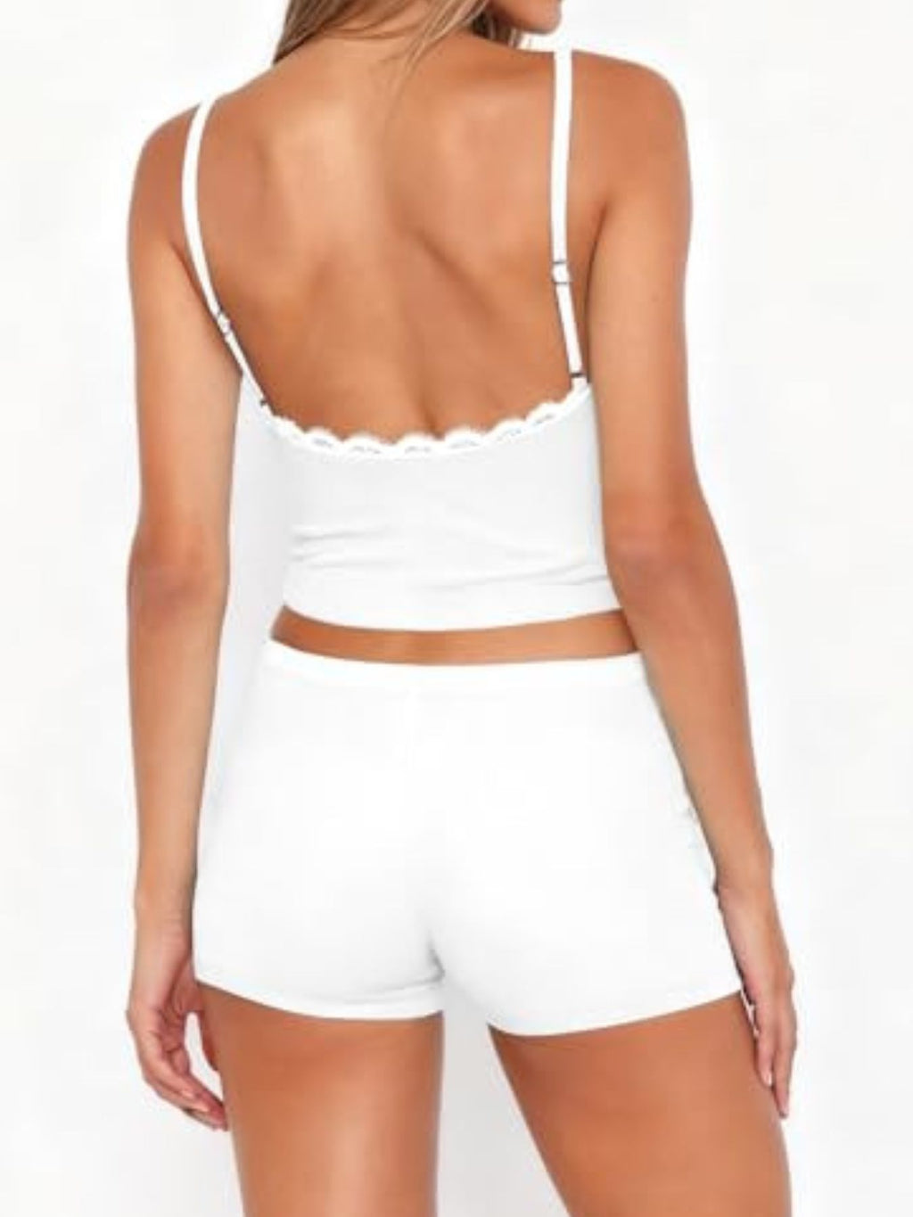Contrast Trim Cami Shorts Set (21)