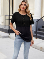 Two-tone Short Sleeve Top (19)
