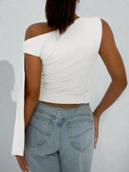 One-shoulder Tie Detail Top (12)