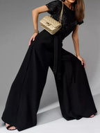 Full Size Sequin Round Neck Short Sleeve Wide Leg Jumpsuit (9)