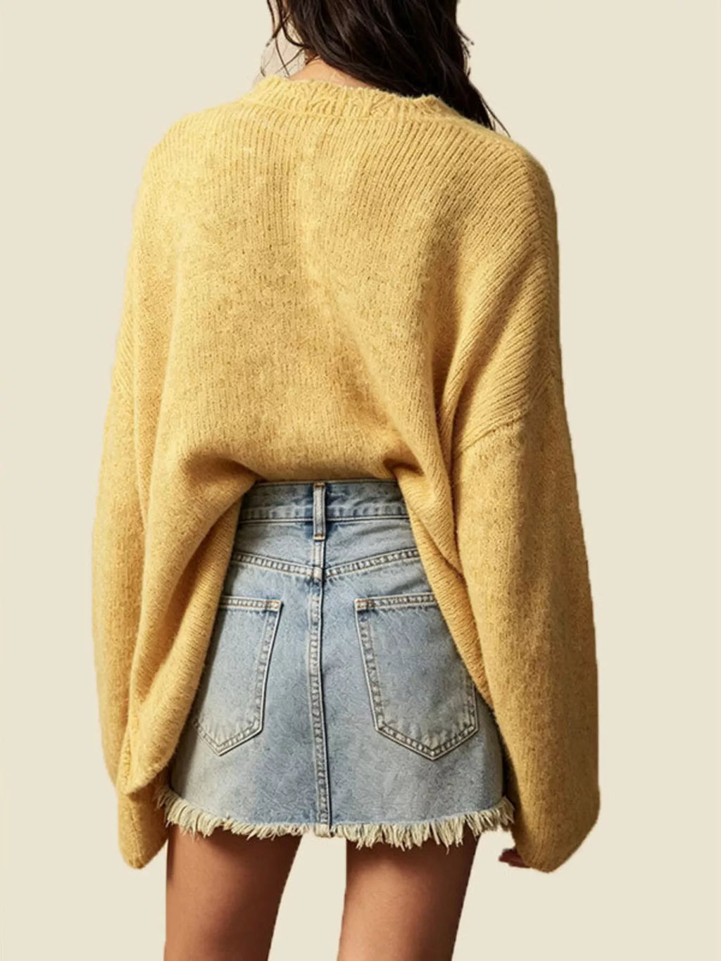 V-neck Button-down Knit Cardigan (4)