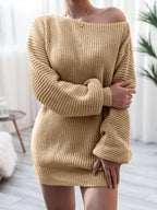Rib-knit Mini Sweater Dress (8)
