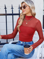 Mock Neck Long Sleeve Top