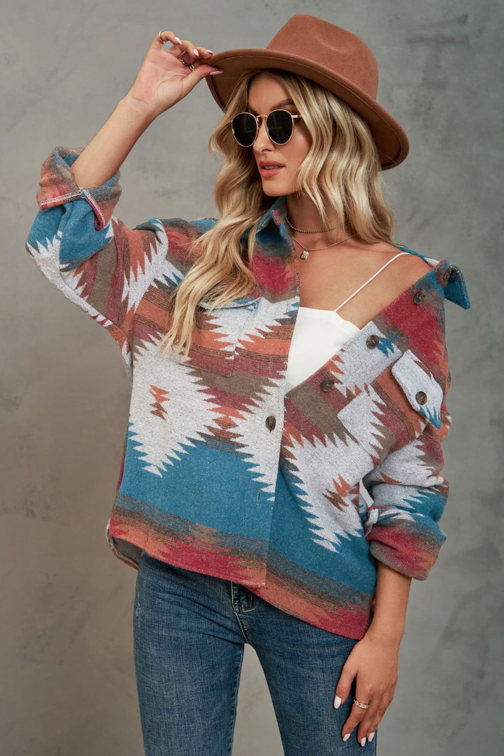 Printed Collared Neck Jacket (3)