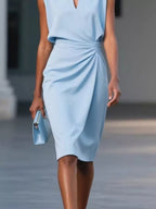 Ruched Waist Sleeveless Dress (2)