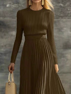 Ribbed Knit Pleated Midi Dress (7)