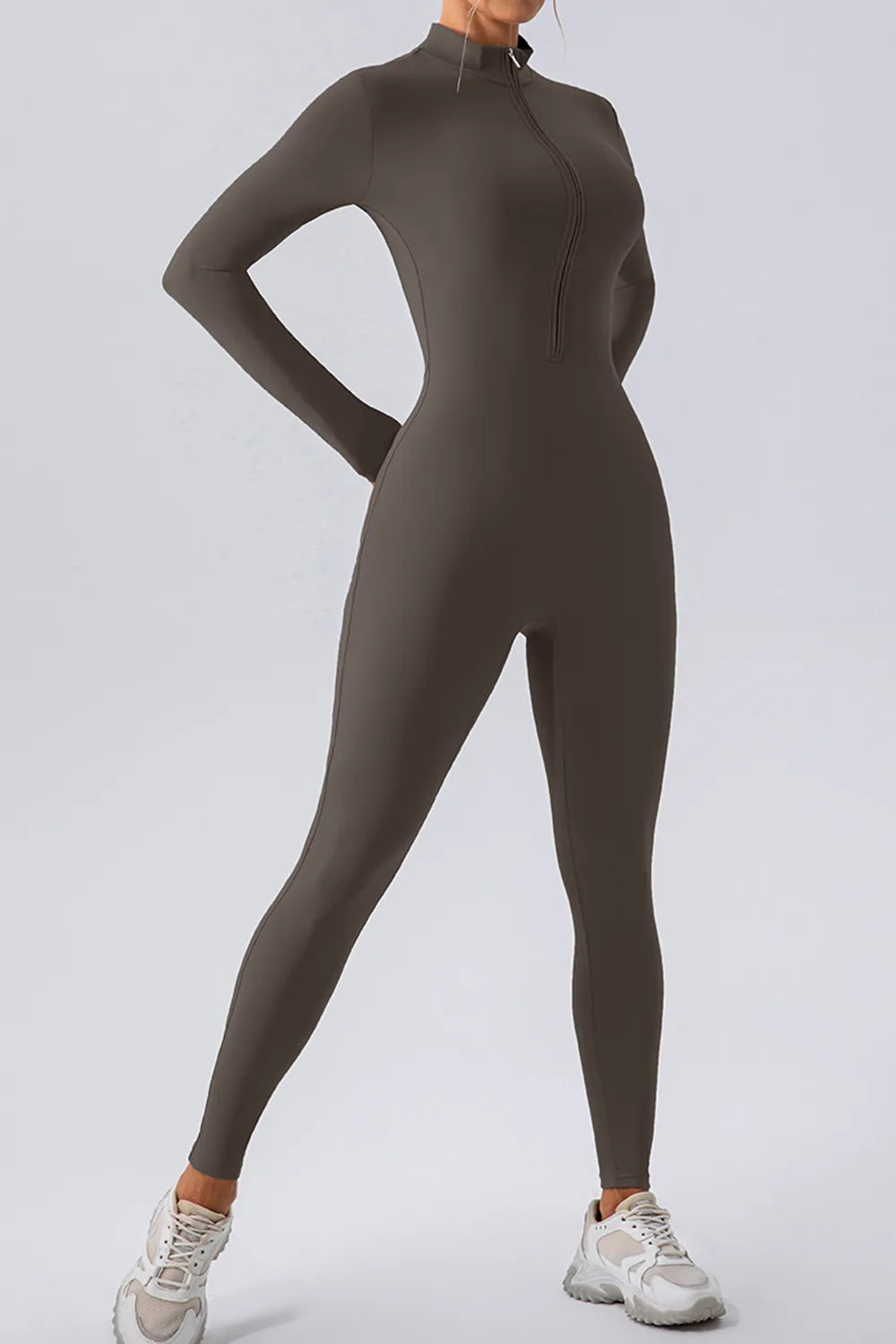 Half Zip Mock Neck Active Jumpsuit (9)